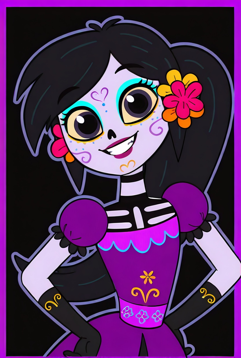 bright colors,  purple borders,  purple outline on Tensor.Art