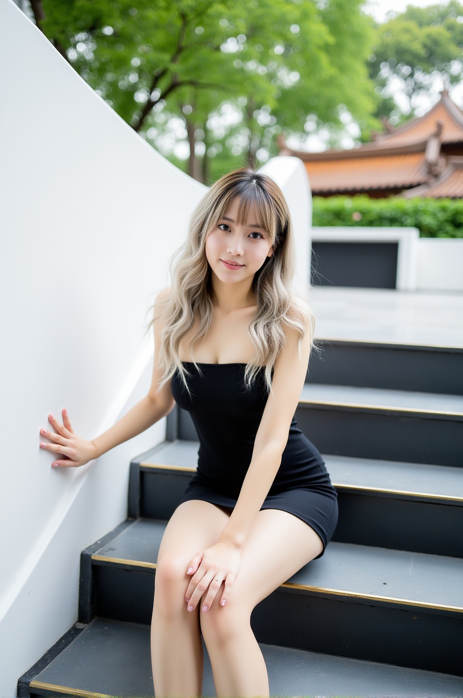 Dòu Bàn Jiàng,  a beautiful young Asian woman with long,  wavy on Tensor.Art