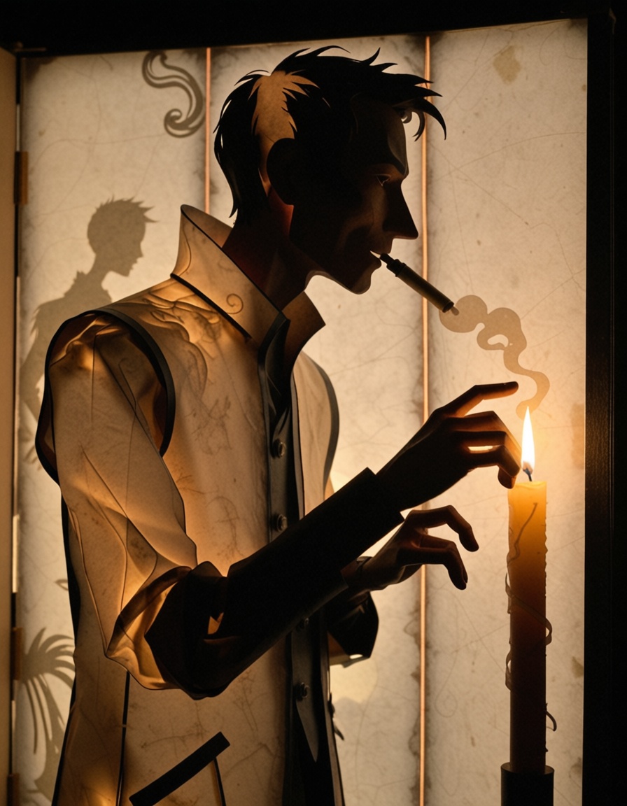 ehshadowtheater2,  man smoking on Tensor.Art