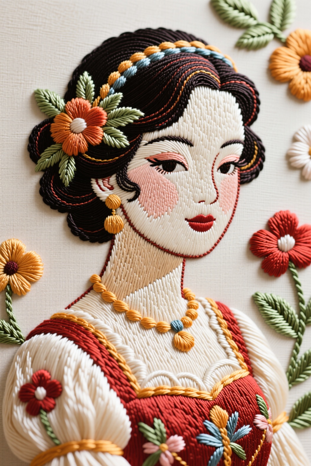 embroidery,  1lady on Tensor.Art