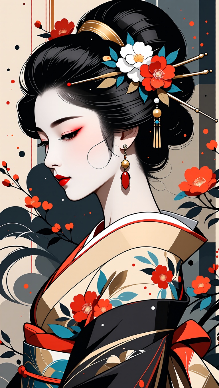 1girl,  solo,  black hair on Tensor.Art