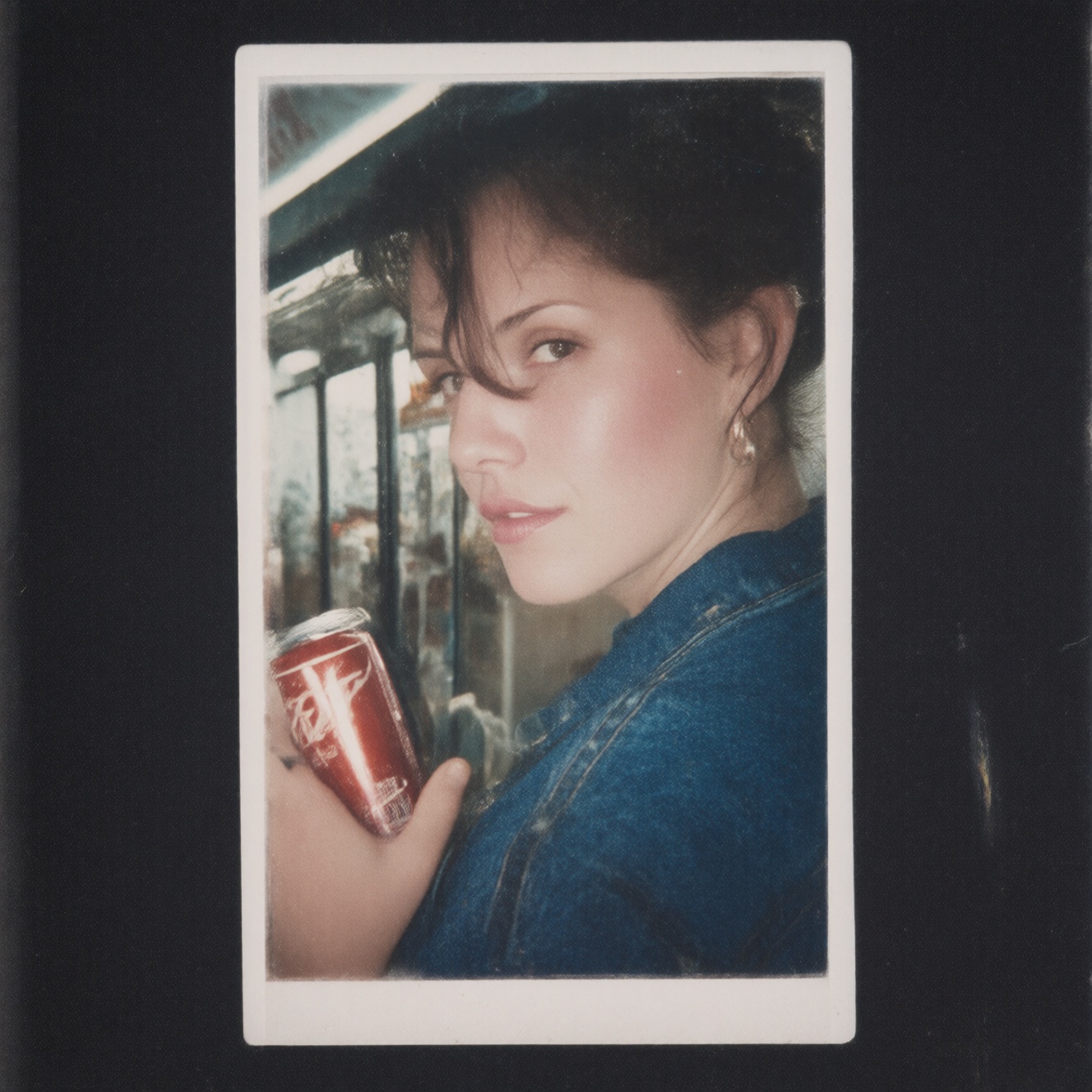 90zVibez ,  A nostalgic 90s snapshot of a woman standing outside a convenience store at night,  neon lights reflecting on...