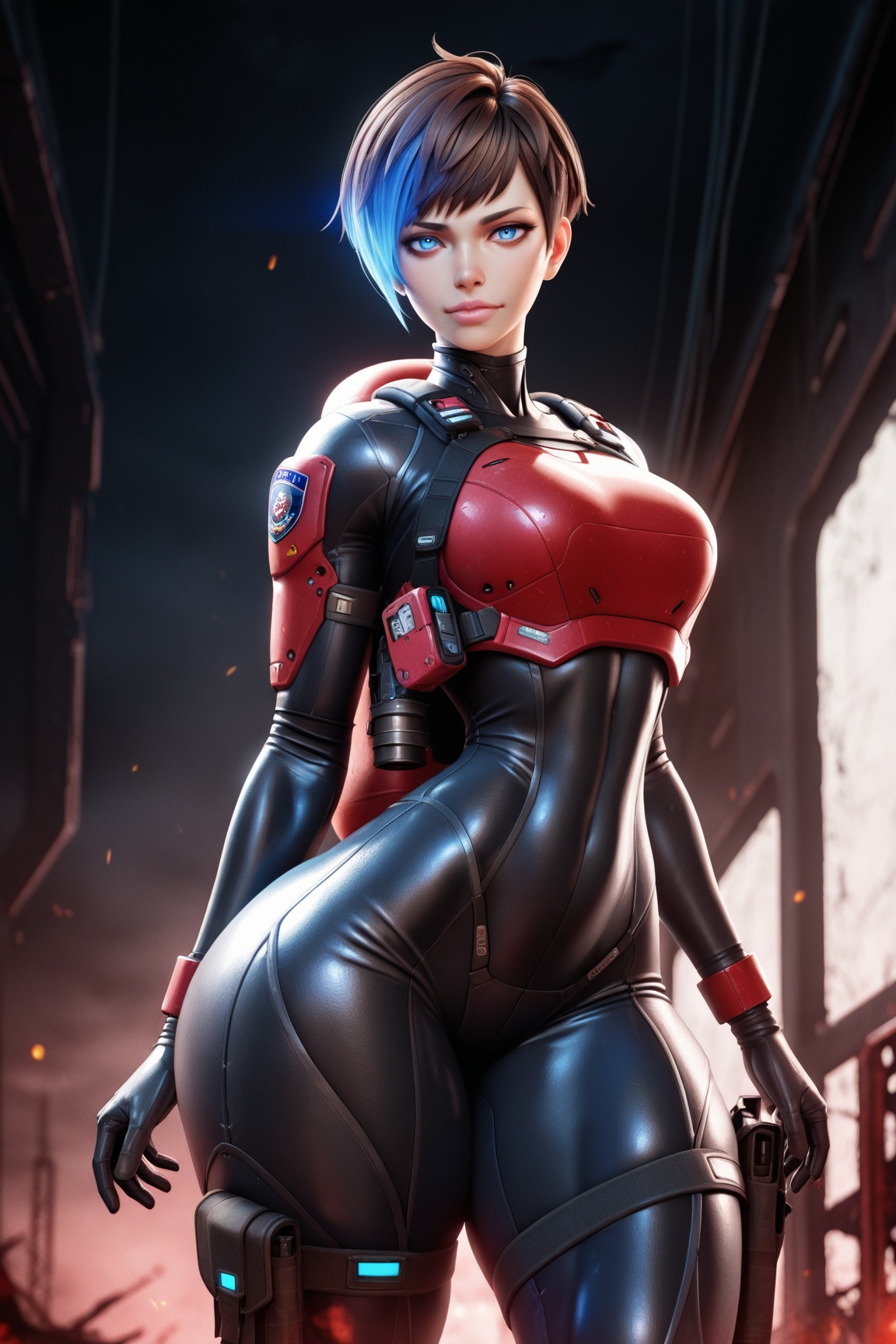 1girl,  evil space girl,  blue eyes on Tensor.Art