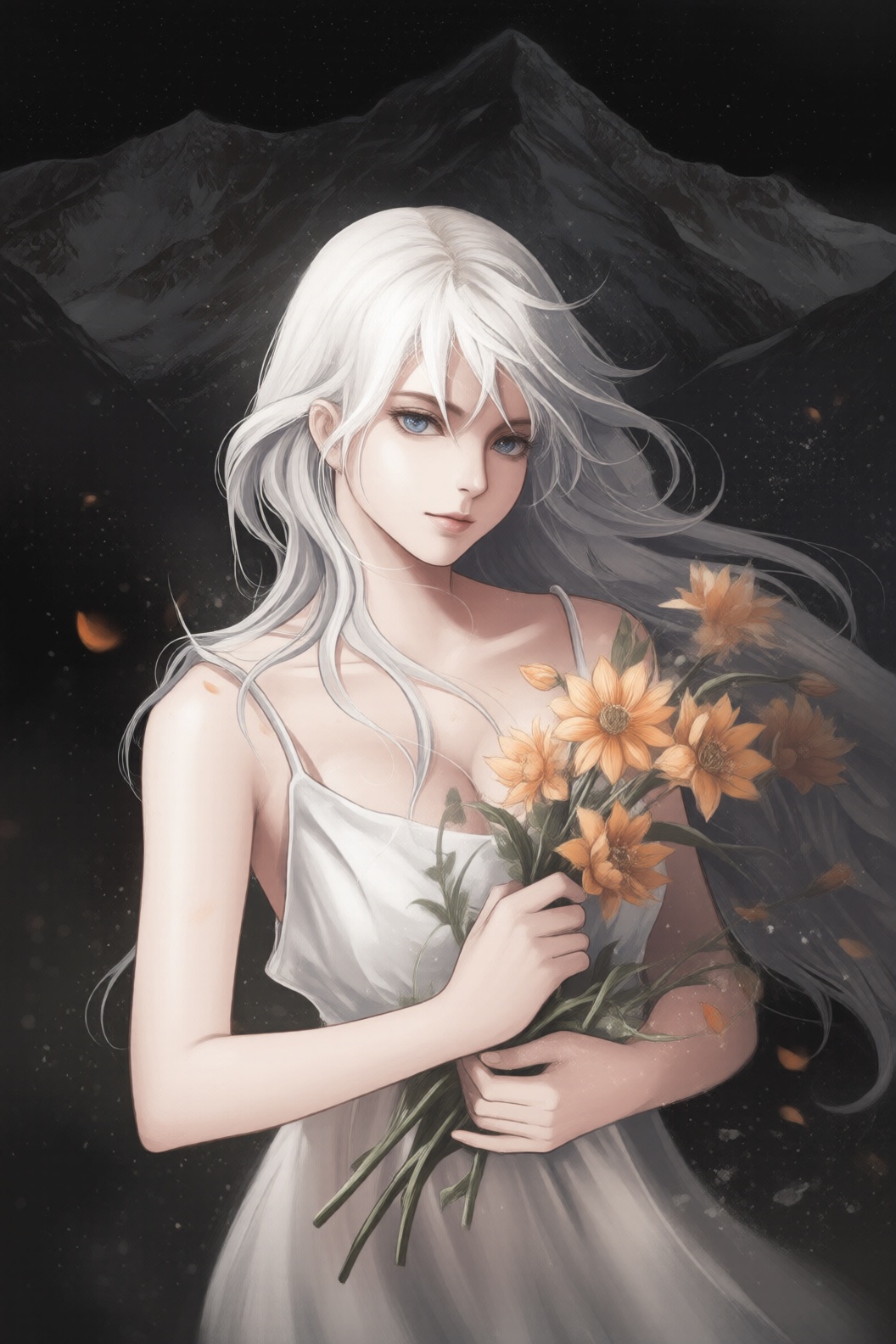 D@nt3W0ntD13,  Create a digital illustration in a soft,  delicate line art style on Tensor.Art
