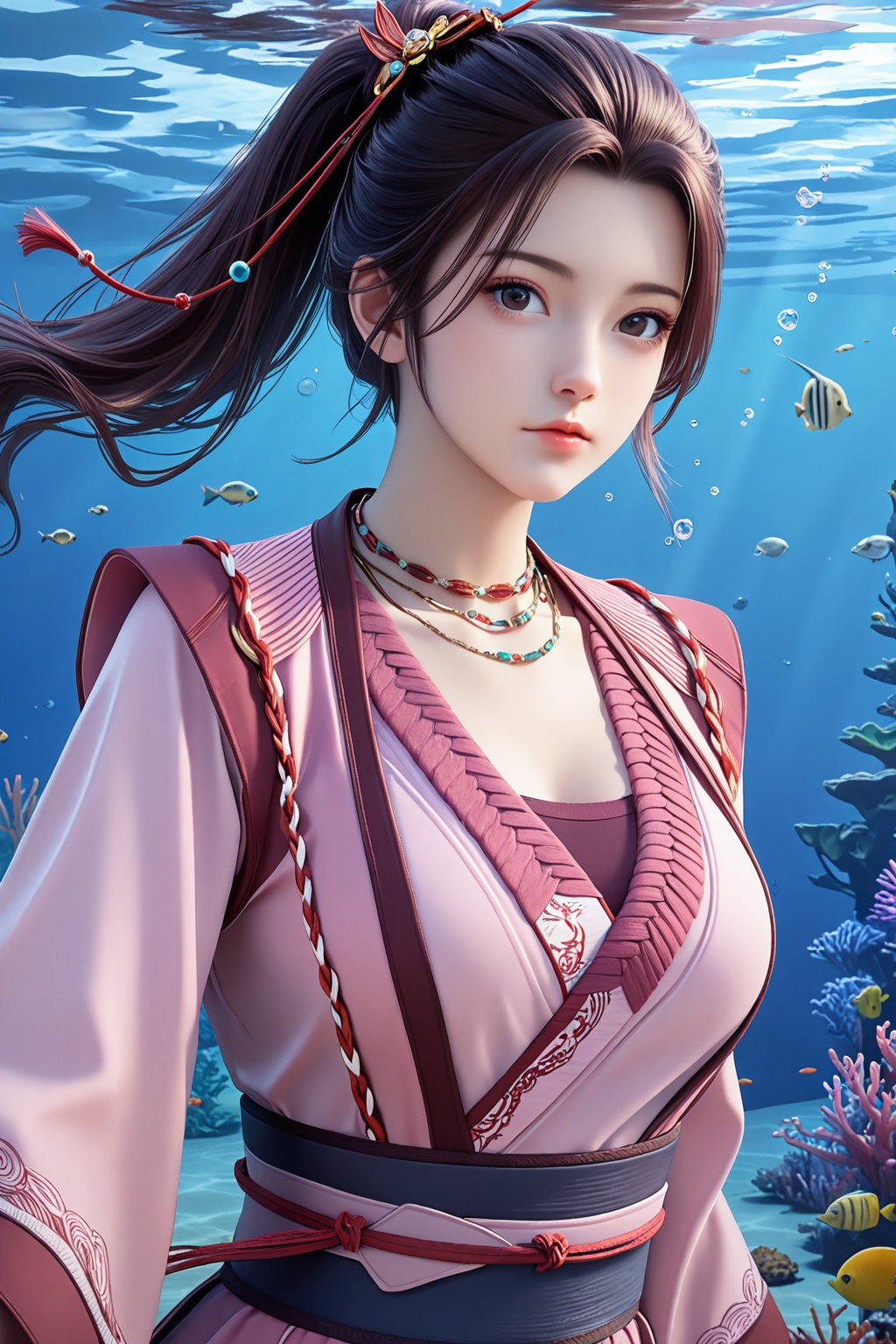 underwater,  underwater,  upper body on Tensor.Art