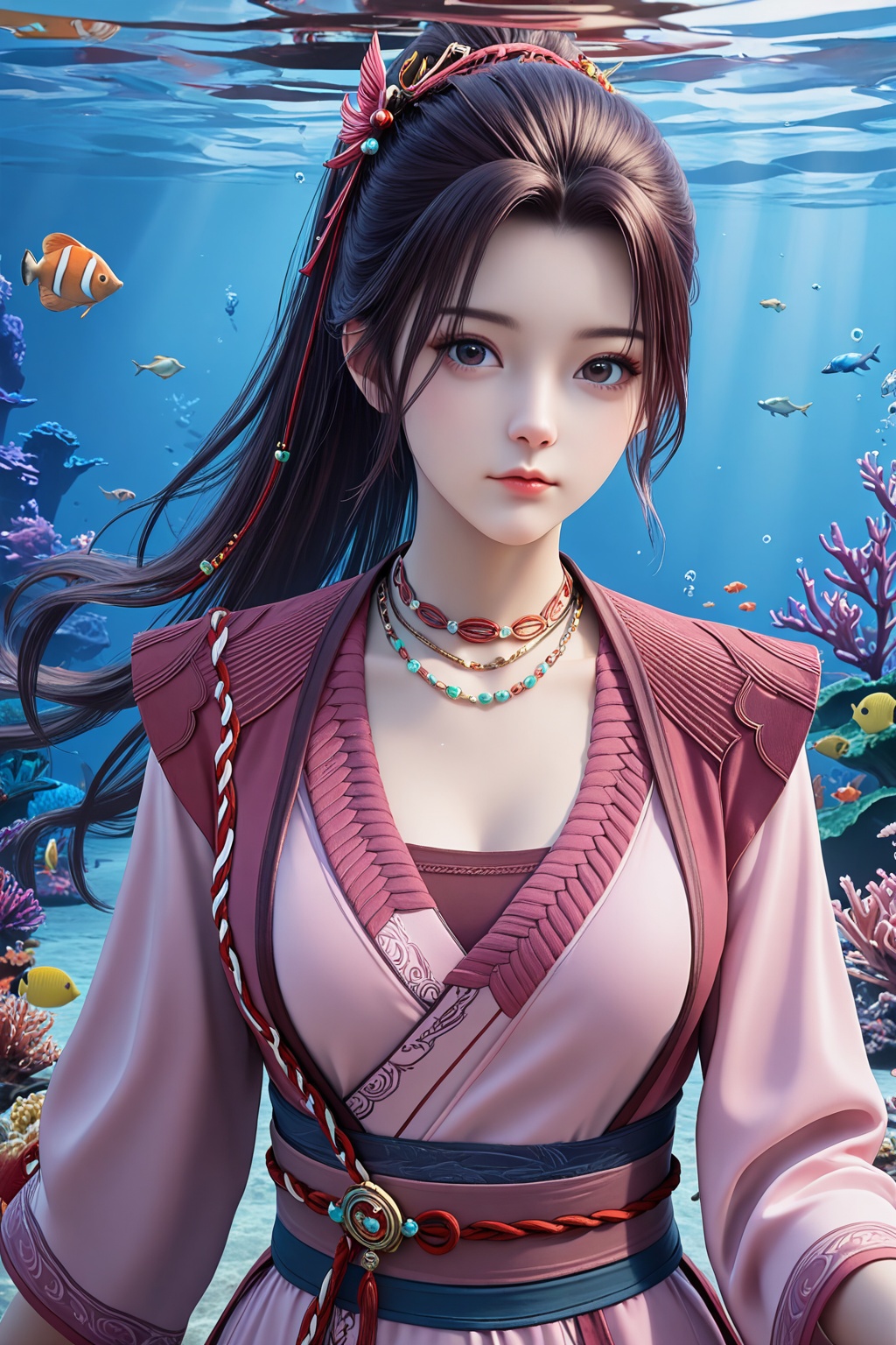 underwater,  underwater,  upper body on Tensor.Art