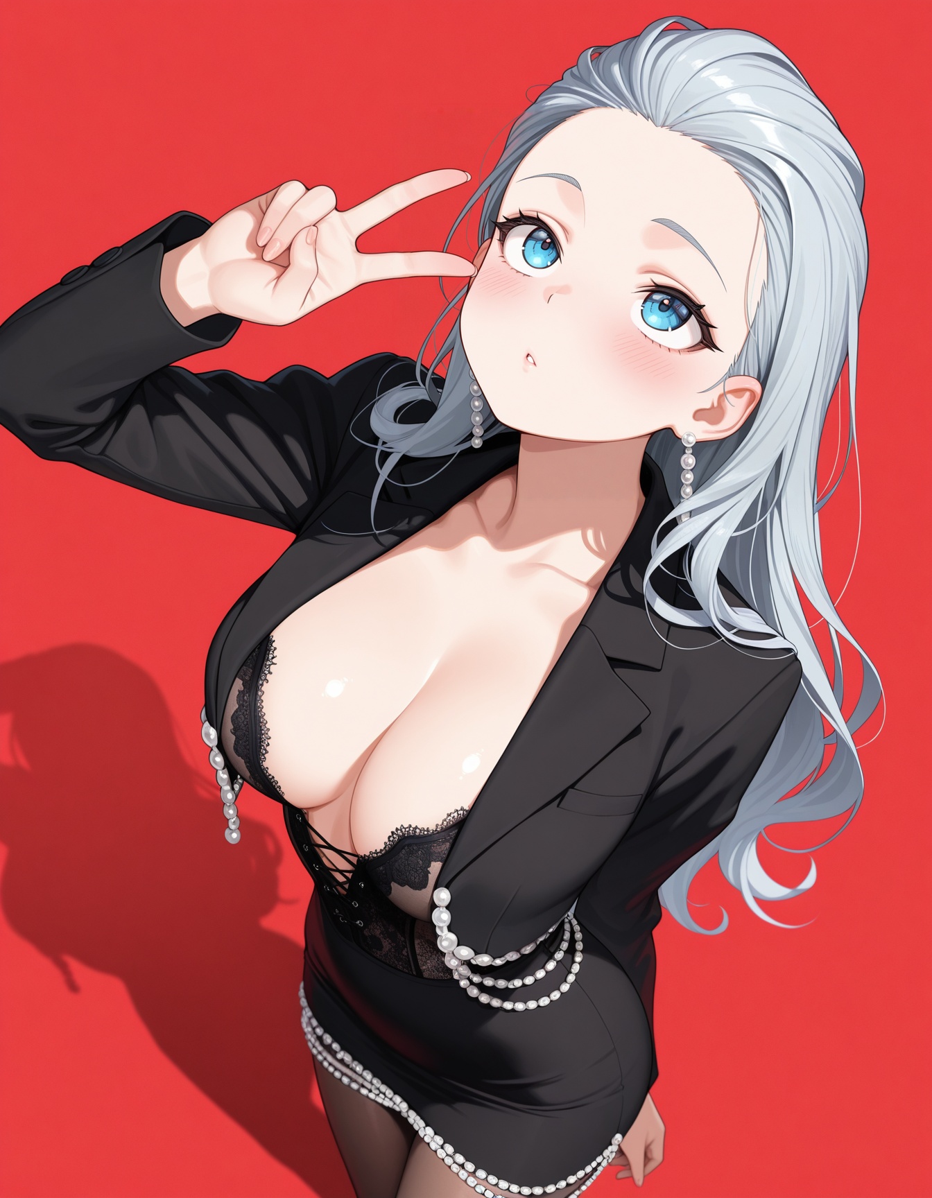 1girl,  looking up,  waivy hair on Tensor.Art