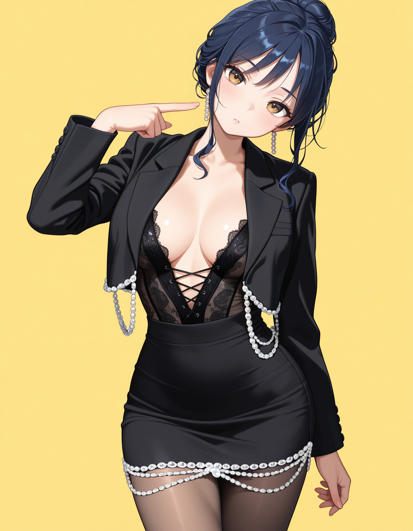 1girl,  looking at viewer,  hair bun on Tensor.Art