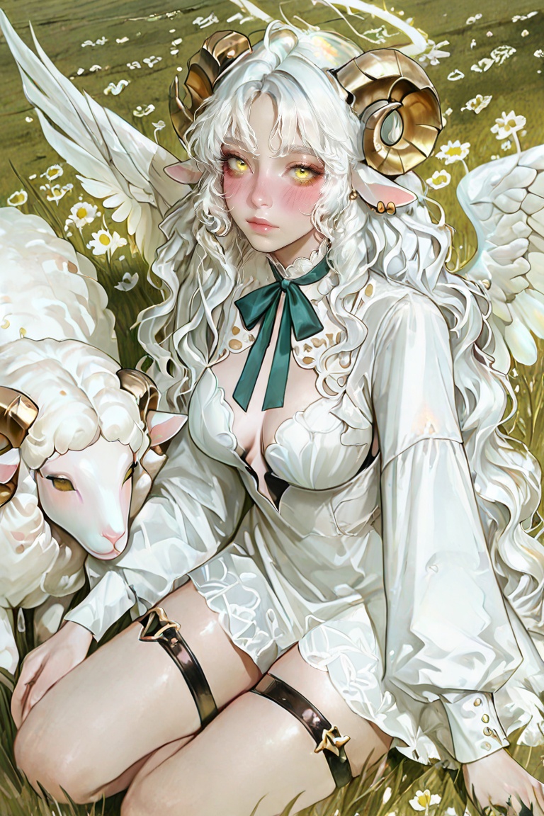 1girl,  horns,  earrings on Tensor.Art