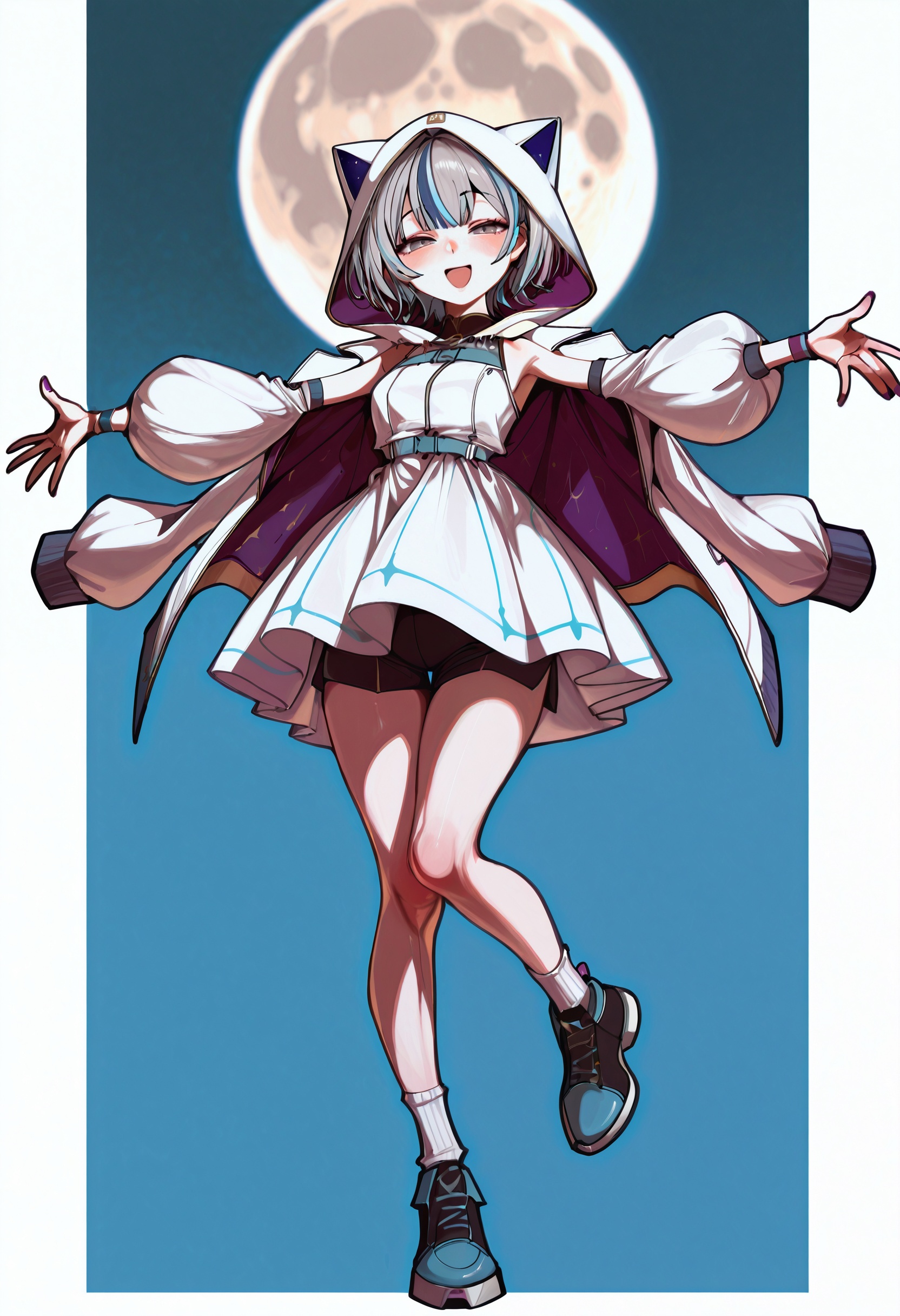 1girl,  solo,  two-tone background on Tensor.Art